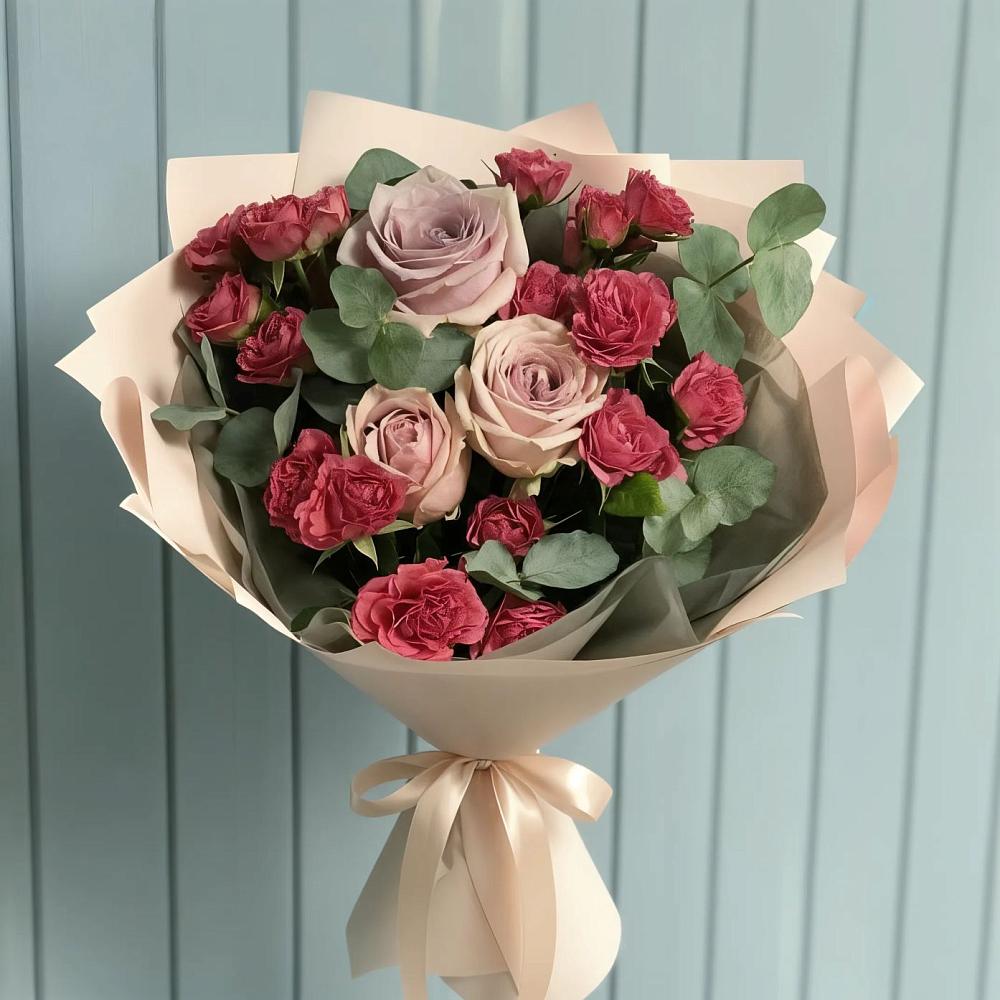 Букет цветов из: Гвоздики и Розы в Старокучергановке