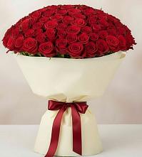 Букет 101 Красная роза Милано в Старокучергановке