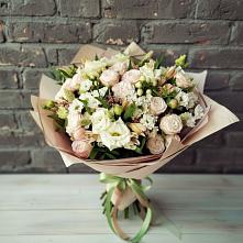 Букет цветов из:  Альстромерии, Розы и Хризантемы в Старокучергановке