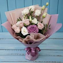 Букет цветов из:  Розы и Лизиантусы #REPLACE_PRED# Старокучергановке