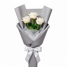 Букет 3 белые розы #REPLACE_PRED# Старокучергановке