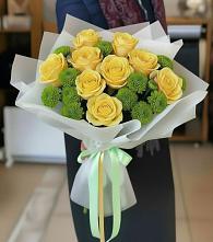 Букет цветов из:  Хризантемы и Розы #REPLACE_PRED# Старокучергановке