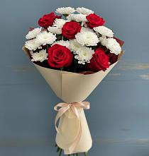 Букет цветов из:  Розы и Хризантемы #REPLACE_PRED# Старокучергановке