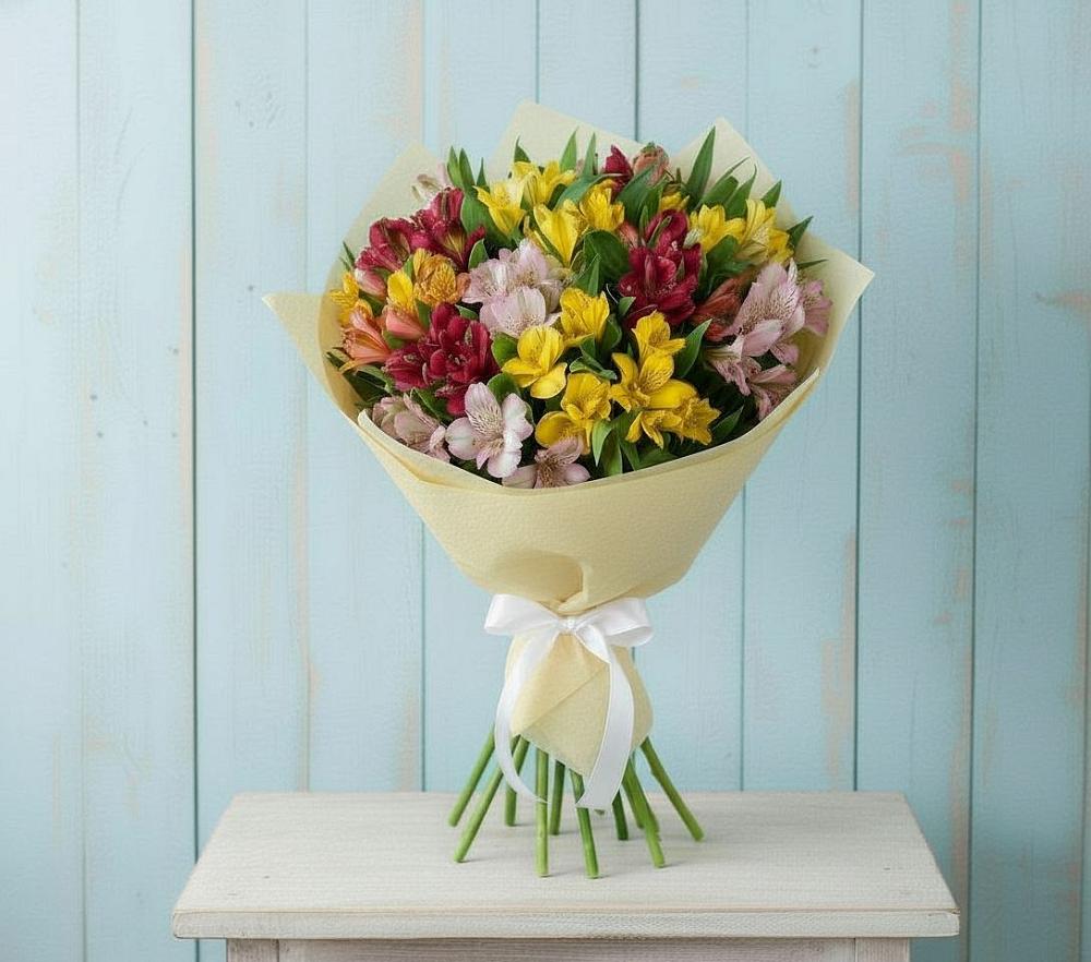 Букет цветов из: Альстромерии в Старокучергановке