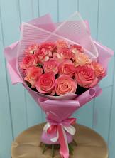 Букет 15 Розовых роз Равель в Старокучергановке