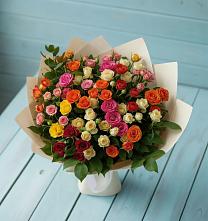 Букет Микс из разноцветных кустовых роз #REPLACE_PRED# Старокучергановке